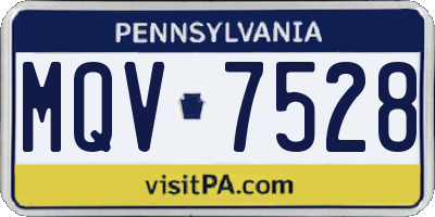 PA license plate MQV7528