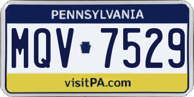 PA license plate MQV7529