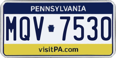 PA license plate MQV7530