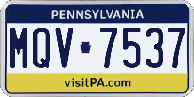 PA license plate MQV7537