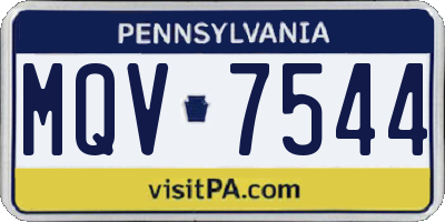 PA license plate MQV7544