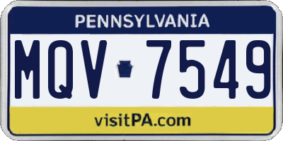 PA license plate MQV7549