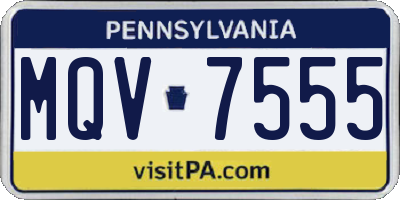 PA license plate MQV7555