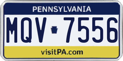 PA license plate MQV7556