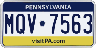 PA license plate MQV7563