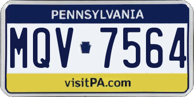 PA license plate MQV7564