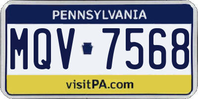 PA license plate MQV7568