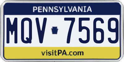 PA license plate MQV7569