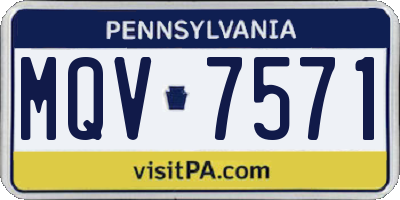PA license plate MQV7571