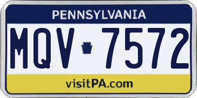 PA license plate MQV7572