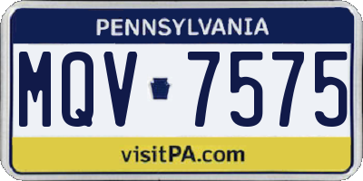 PA license plate MQV7575