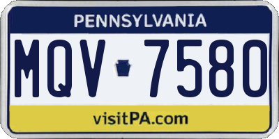 PA license plate MQV7580