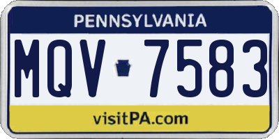 PA license plate MQV7583