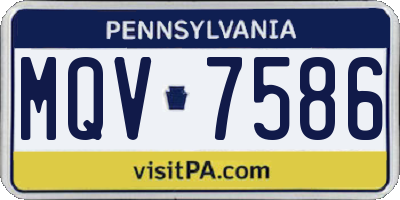 PA license plate MQV7586