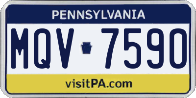 PA license plate MQV7590