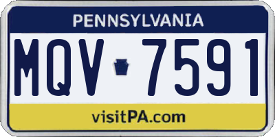 PA license plate MQV7591