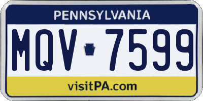 PA license plate MQV7599