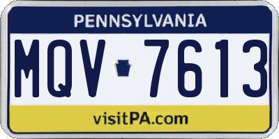 PA license plate MQV7613
