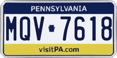 PA license plate MQV7618
