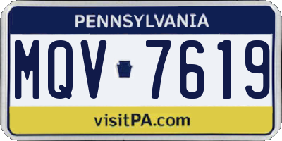 PA license plate MQV7619