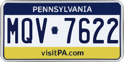 PA license plate MQV7622