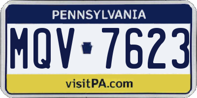 PA license plate MQV7623