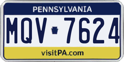 PA license plate MQV7624