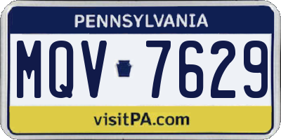 PA license plate MQV7629