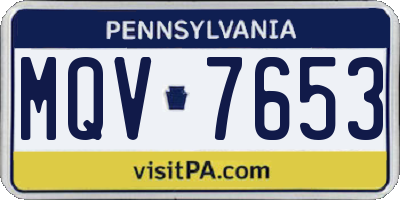 PA license plate MQV7653