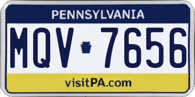 PA license plate MQV7656