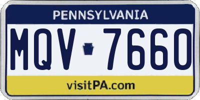 PA license plate MQV7660
