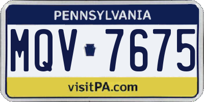 PA license plate MQV7675