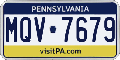 PA license plate MQV7679