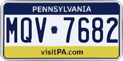 PA license plate MQV7682