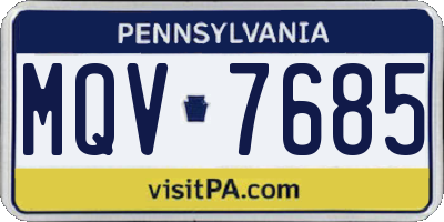 PA license plate MQV7685