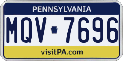 PA license plate MQV7696