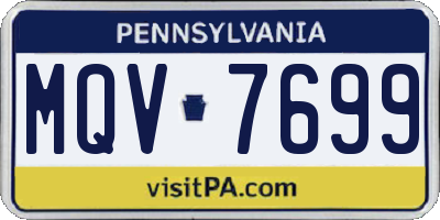 PA license plate MQV7699