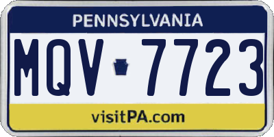 PA license plate MQV7723