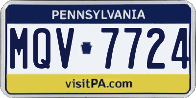 PA license plate MQV7724