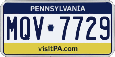 PA license plate MQV7729