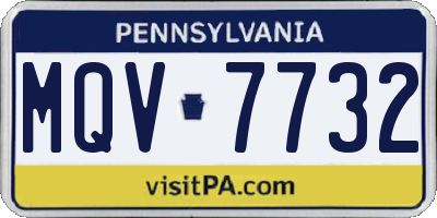 PA license plate MQV7732