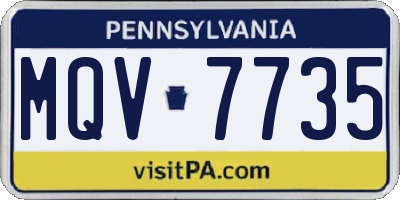 PA license plate MQV7735