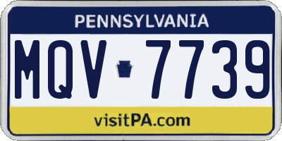 PA license plate MQV7739
