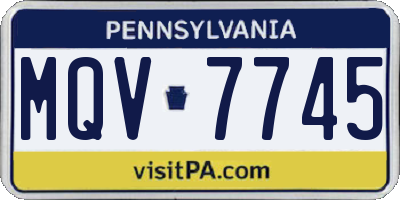 PA license plate MQV7745
