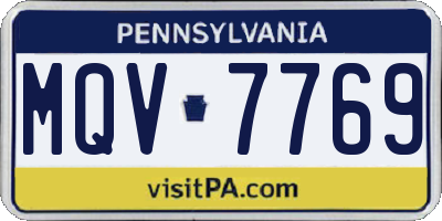 PA license plate MQV7769
