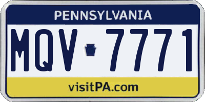 PA license plate MQV7771