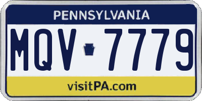 PA license plate MQV7779