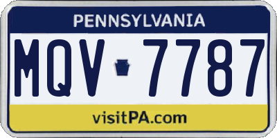 PA license plate MQV7787