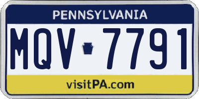PA license plate MQV7791