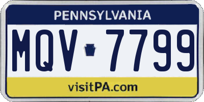 PA license plate MQV7799